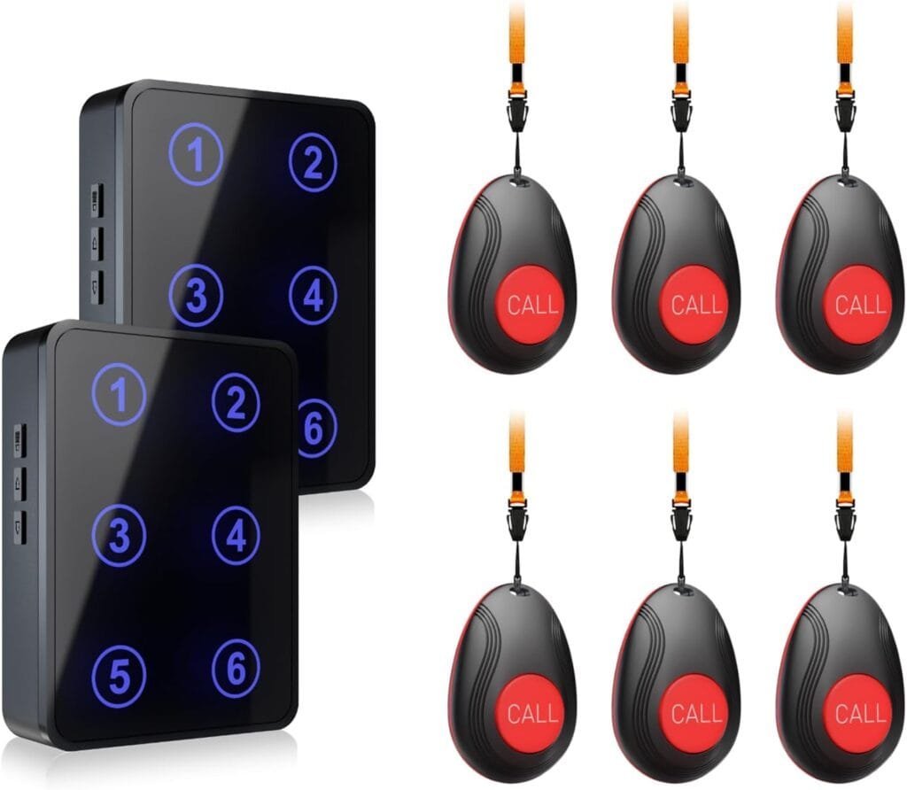 CallToU Wireless Caregiver Pager Nurse Call Button for Elderly LED Call Light Nurse Alert System Call Bell for Patients at Home Clinic/Medical Institution/Nursing Home 500+ft CallToU Wireless Caregiver Pager Nurse Call Button for Elderly LED Call Light Nurse Alert System Call Bell for Patients at Home Clinic/Medical Institution/Nursing Home 500+ft