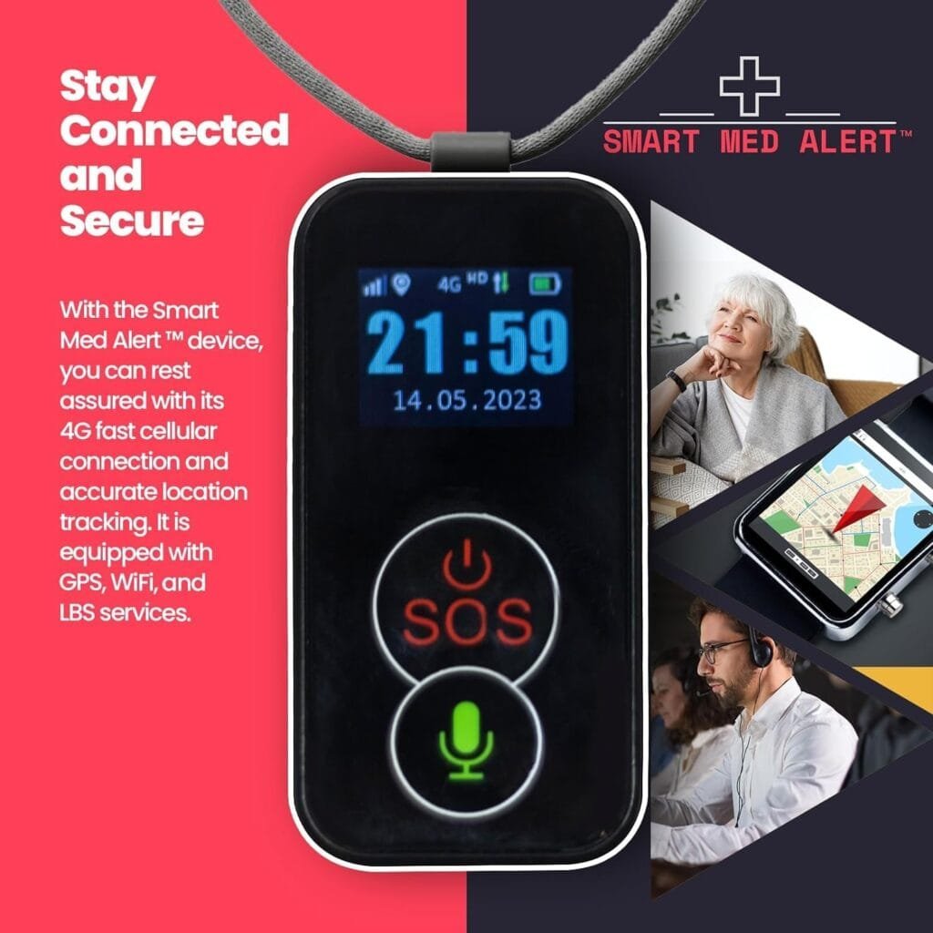 Elderly Cellular Medical Alert Device | Wearable Panic Button Necklace | Medical Alert Systems for Seniors | Water Resistant with Built-in Fall Detection for Better Quality of Life Elderly Cellular Medical Alert Device | Wearable Panic Button Necklace | Medical Alert Systems for Seniors | Water Resistant with Built-in Fall Detection for Better Quality of Life