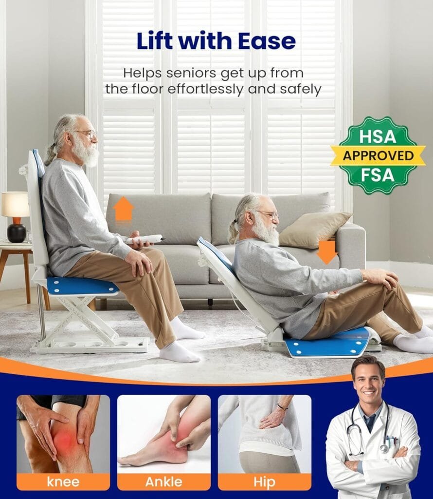 MAIDeSITe Electric Chair Lift, Get Up from Floor, Floor Lift for Elderly, Can be Raised to 20”, Help You Stand Up Again, Support Up to 300 LBS, Item Weight 30 LBS, FSA HSA Eligible, JC35M3 MAIDeSITe Electric Chair Lift, Get Up from Floor, Floor Lift for Elderly, Can be Raised to 20”, Help You Stand Up Again, Support Up to 300 LBS, Item Weight 30 LBS, FSA HSA Eligible, JC35M3