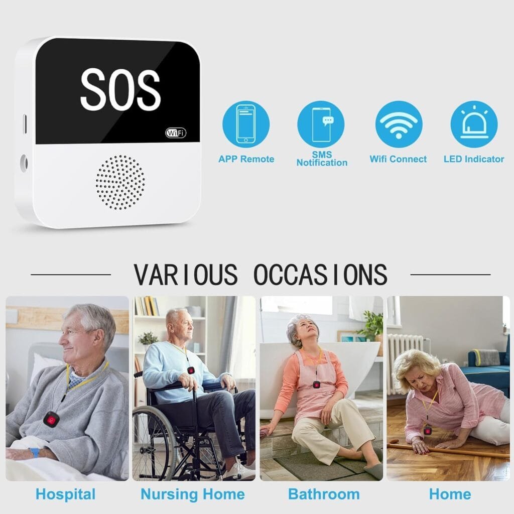 WiFi Wireless Caregiver Pager Call Button System Emergency Alert Button for Seniors Patient Disabled Elderly 1 Panic Button 1 Receiver(only Supports 2.4GHz Wi-Fi) WiFi Wireless Caregiver Pager Call Button System Emergency Alert Button for Seniors Patient Disabled Elderly 1 Panic Button 1 Receiver(only Supports 2.4GHz Wi-Fi)
