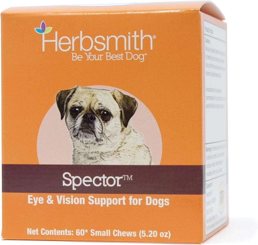 Herbsmith Spector - Eye Vision Support for Dogs - Repair Greying Eyes - Senior Supplement for Dogs - Antioxidant for Dogs - 60Ct Large Chews Herbsmith Spector - Eye Vision Support for Dogs - Repair Greying Eyes - Senior Supplement for Dogs - Antioxidant for Dogs - 60Ct Large Chews