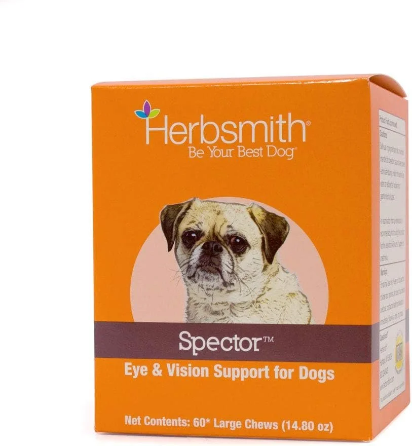 Herbsmith Spector - Eye Vision Support for Dogs - Repair Greying Eyes - Senior Supplement for Dogs - Antioxidant for Dogs - 60Ct Large Chews Herbsmith Spector - Eye Vision Support for Dogs - Repair Greying Eyes - Senior Supplement for Dogs - Antioxidant for Dogs - 60Ct Large Chews